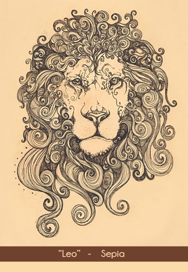 Scan of Leo Lion in the Sepia color and paper opion