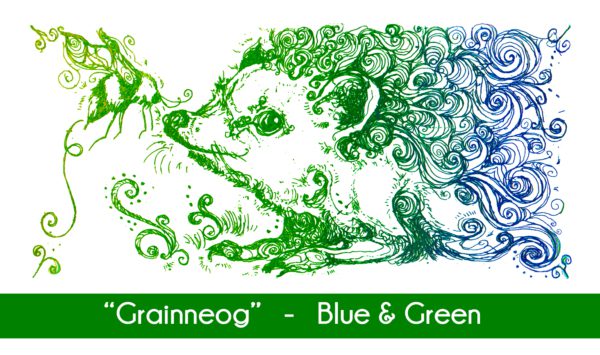 Grainneog Hedgehog and Bee the Blue and Green color option