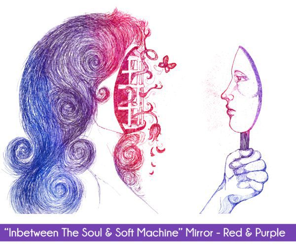 Inbetween the Soul & Soft Machine Mirror in the Red and Purple color option